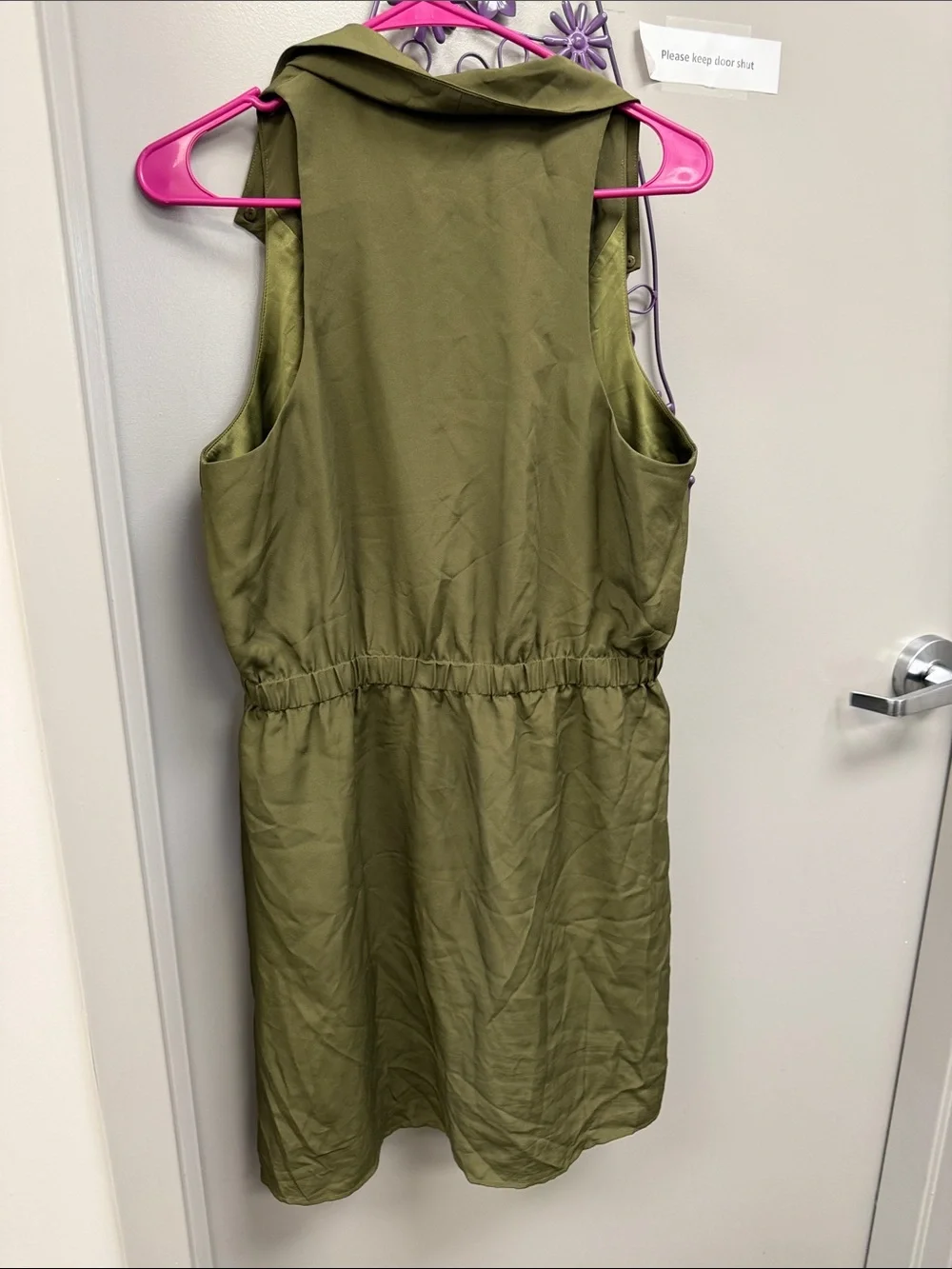 Gianni Bini Olive Sleeveless Utility Vest Dress with Zip Sz 12‎